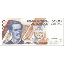 Banknote, Ecuador, 5000 Sucres, 1992, 1992-06-22, KM:128a, UNC(65-70)
