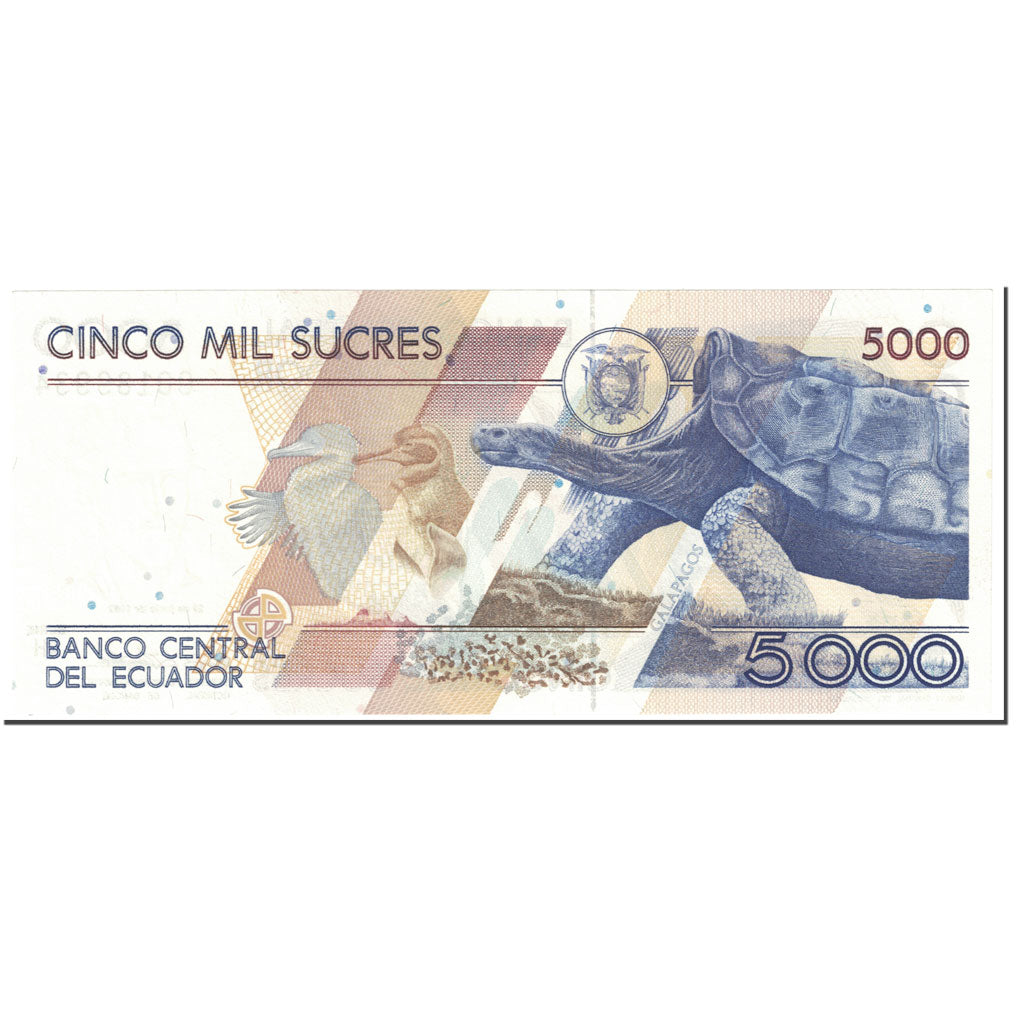 Banknote, Ecuador, 5000 Sucres, 1992, 1992-06-22, KM:128a, UNC(65-70)