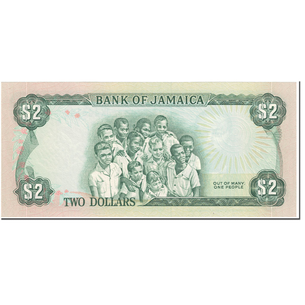 Banknote, Jamaica, 2 Dollars, 1982-1986, Undated (1982-1986), KM:65a, UNC(65-70)