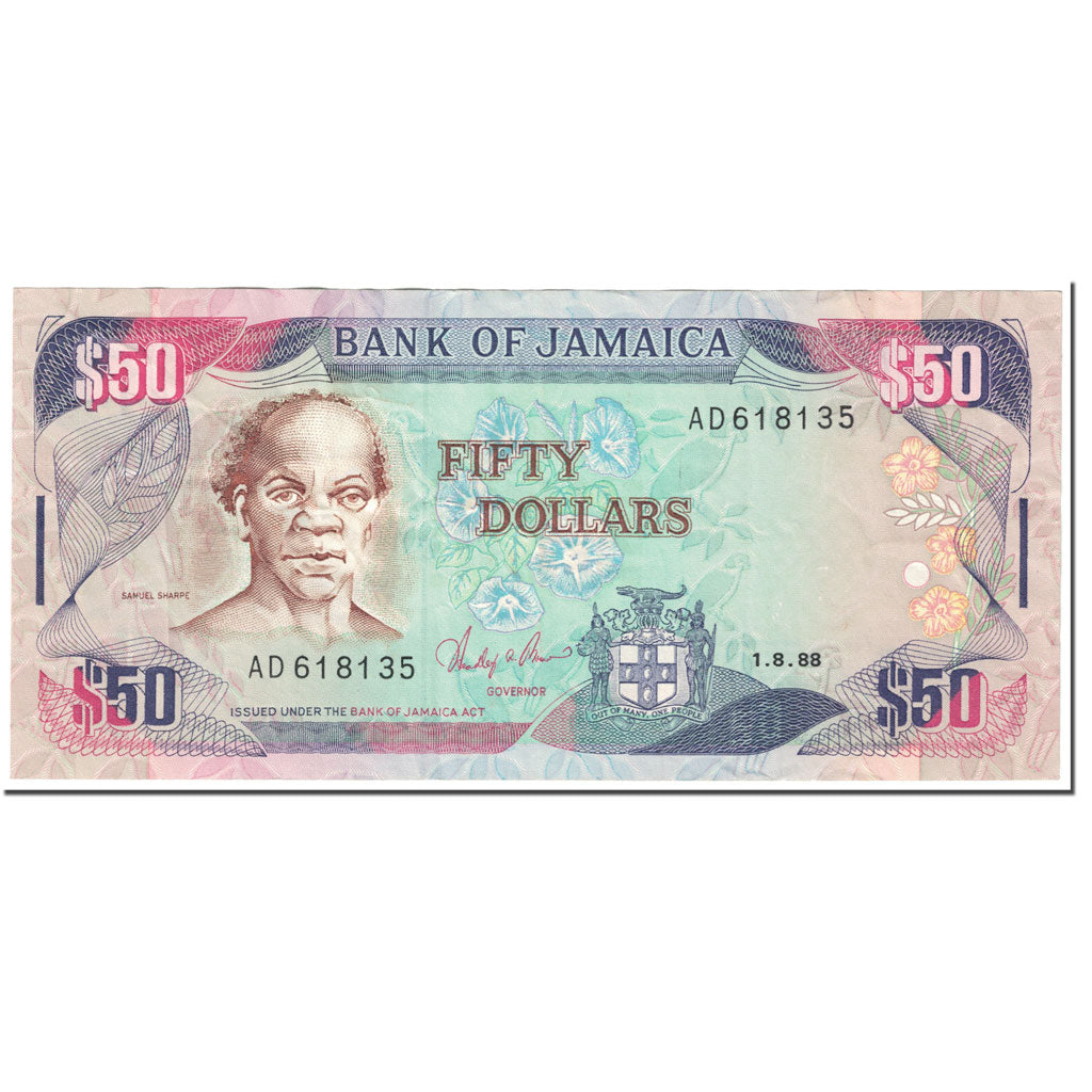 Banknote, Jamaica, 50 Dollars, 1988, 1988-08-01, KM:73a, UNC(65-70)