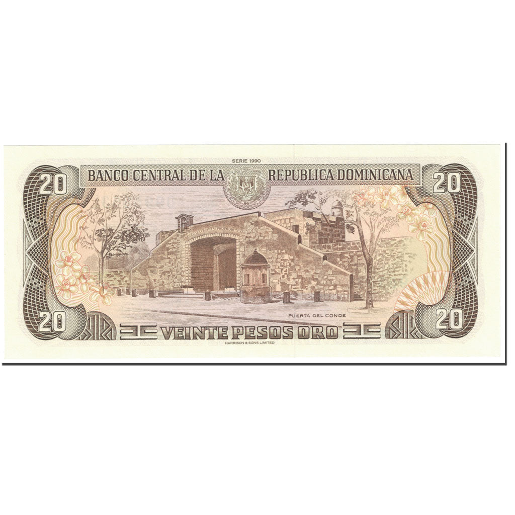 Banknote, Dominican Republic, 20 Pesos Oro, 1990, UNdated (1990), KM:133