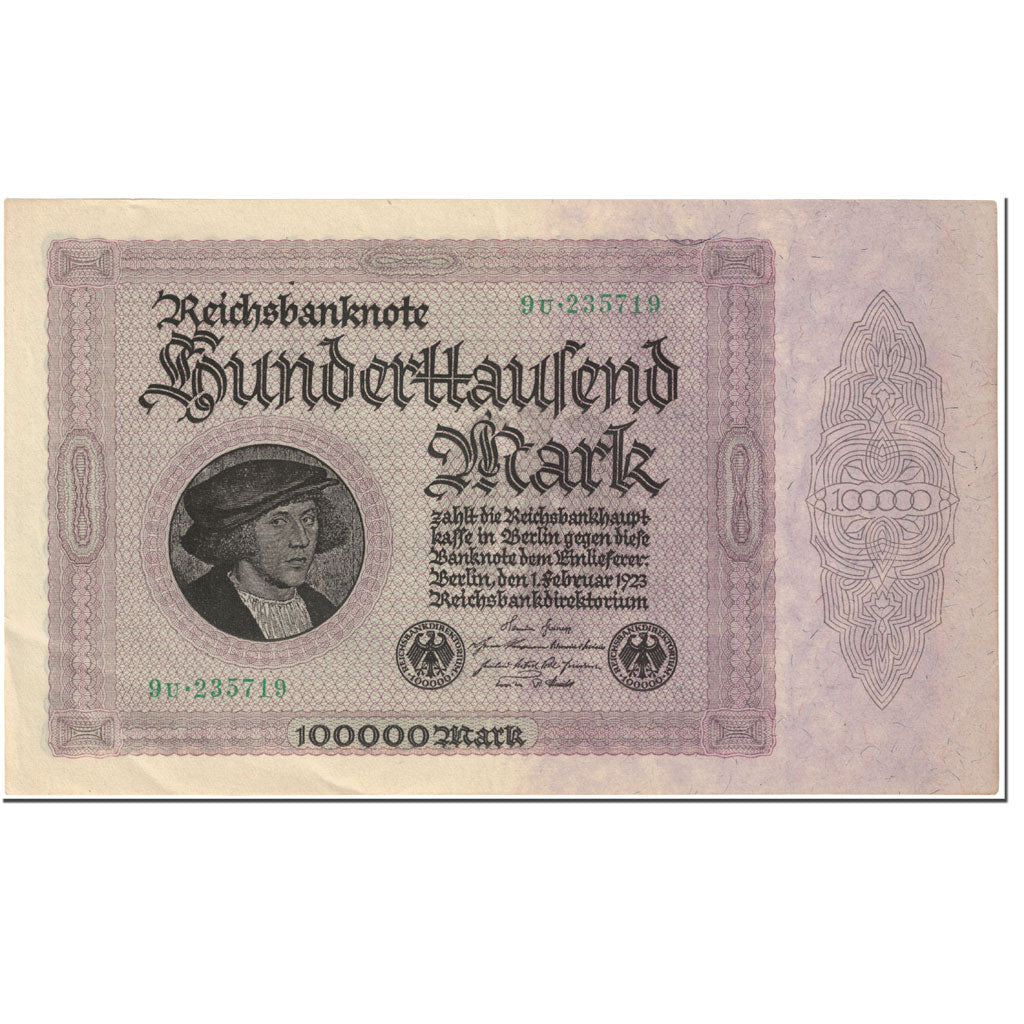 Billete, 100,000 Mark, 1923, Alemania, 1923-02-01, KM:83a, SC