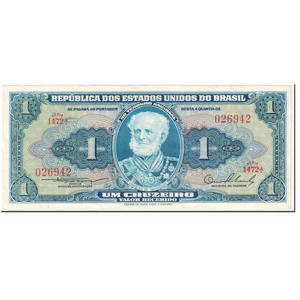 Banconote, Brasile, 1 Cruzeiro, 1954-1958, Undated (1954-1958), KM:150a, SPL-