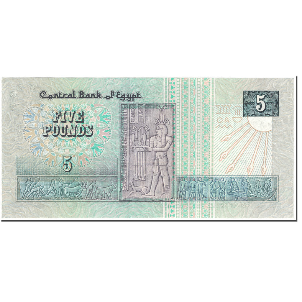Geldschein, Ägypten, 5 Pounds, 1996, 1996-04-10, KM:59, UNZ