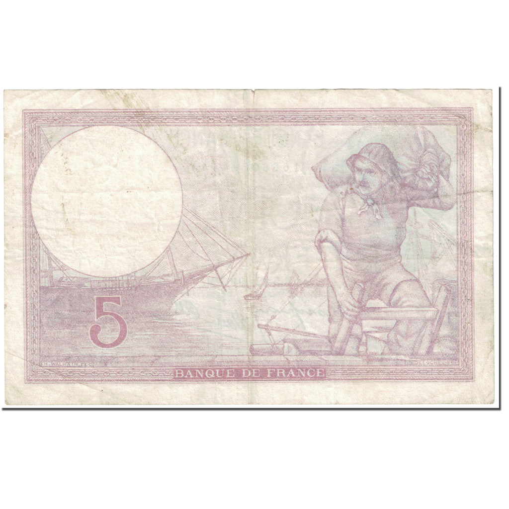 France, 5 Francs, 5 F 1917-1940 ''Violet'', 1940, P. Rousseau and R.