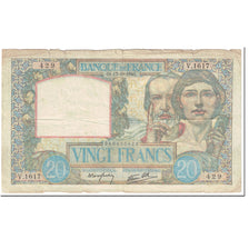 France, 20 Francs, 20 F 1939-1942 ''Science et Travail'', 1940, 1940-10-17