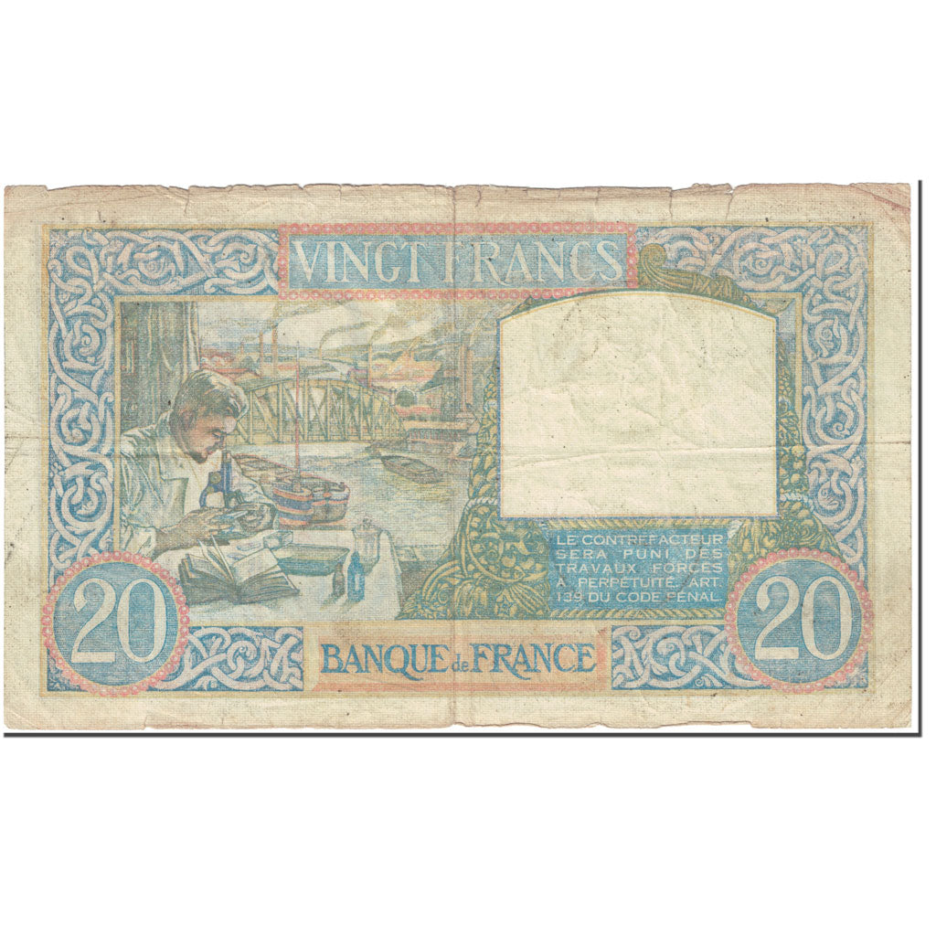 France, 20 Francs, 20 F 1939-1942 ''Science et Travail'', 1940, 1940-10-17