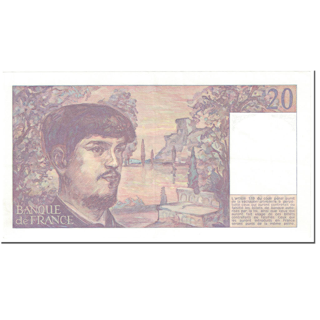 France, 20 Francs, 20 F 1980-1997 ''Debussy'', 1980, Undated (1980), UNC(63)