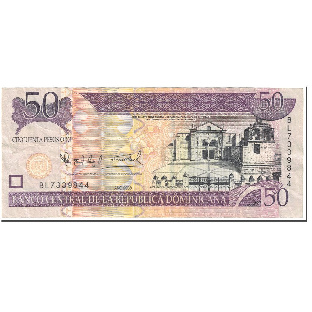 Banknote, Dominican Republic, 50 Pesos Oro, 2008, Undated (2008), KM:176b