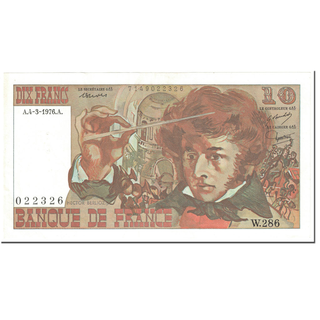 Frankrijk, 10 Francs, 10 F 1972-1978 ''Berlioz'', 1976, 1976-03-04, SUP+