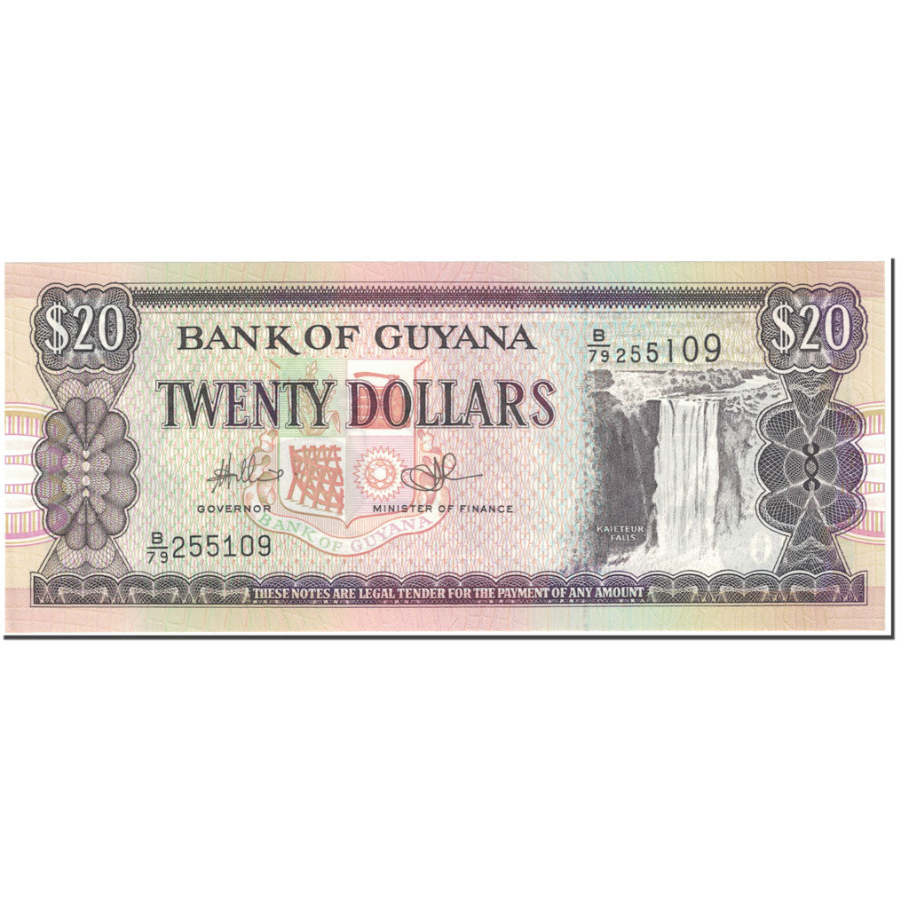 Banknote, Guyana, 20 Dollars, 2009, Undated (2009), KM:30e, UNC(65-70)