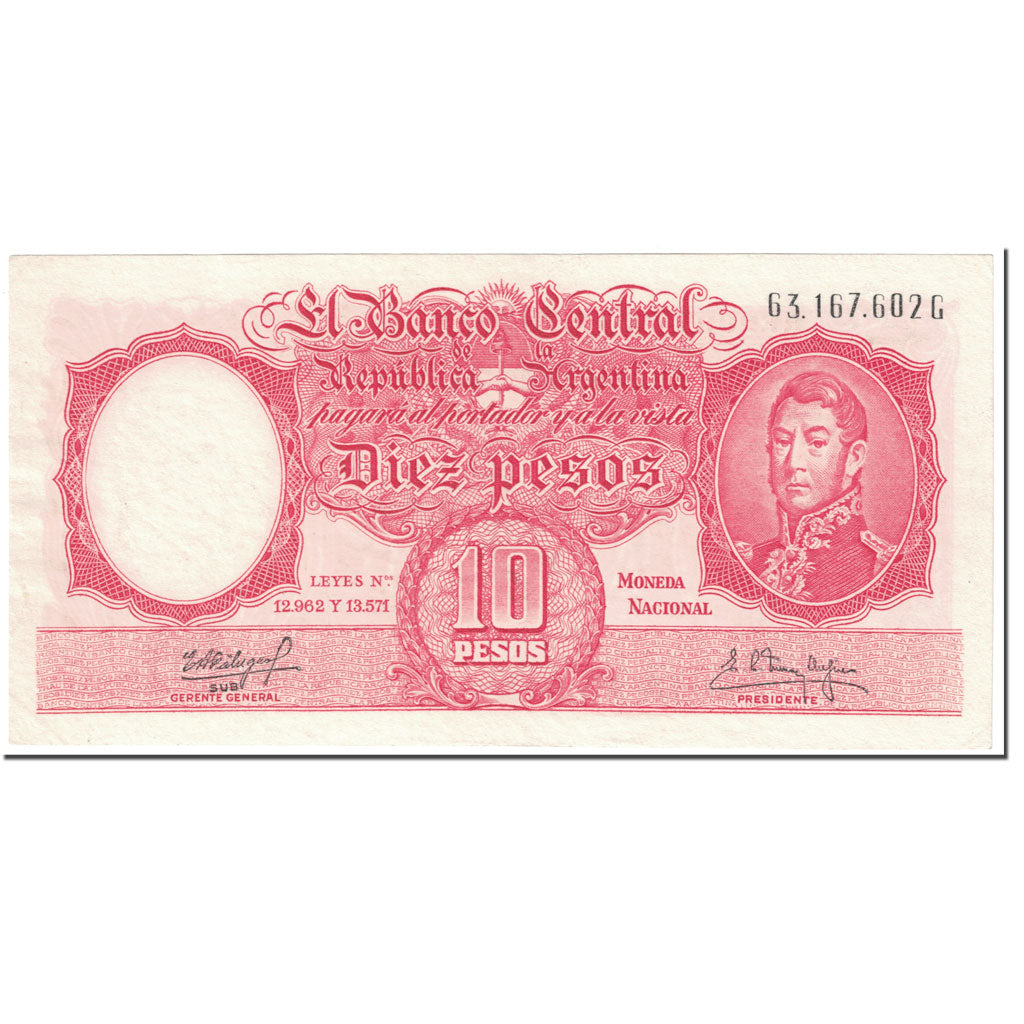 Banknote, Argentina, 10 Pesos, 1954, Undated (1954), KM:270c, UNC(63)