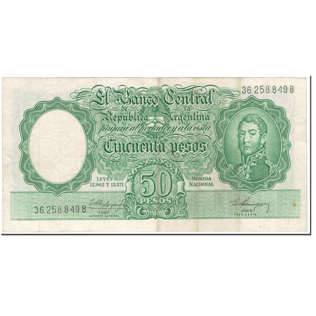 Banknote, Argentina, 50 Pesos, 1955, Undated (1955), KM:271c, EF(40-45)