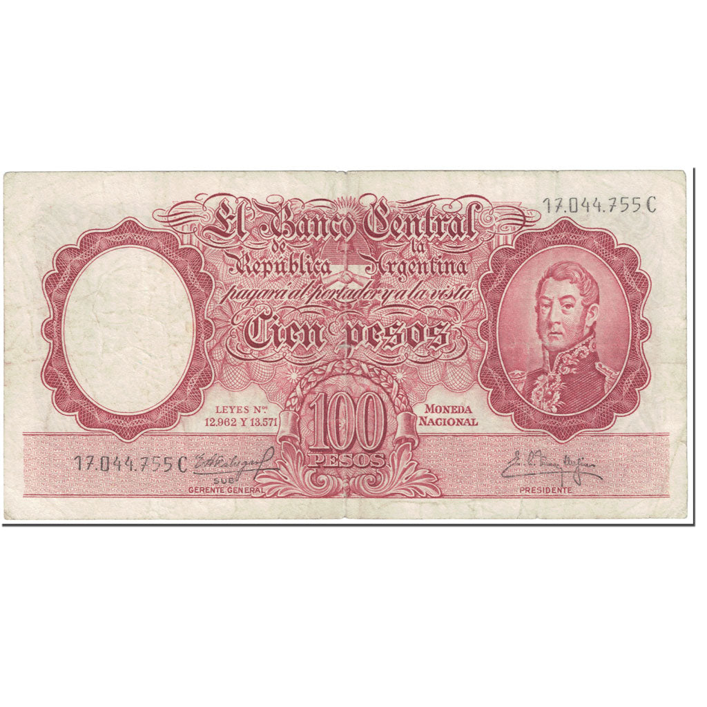Banknote, Argentina, 100 Pesos, 1954, Undated (1954), KM:272c, VF(20-25)