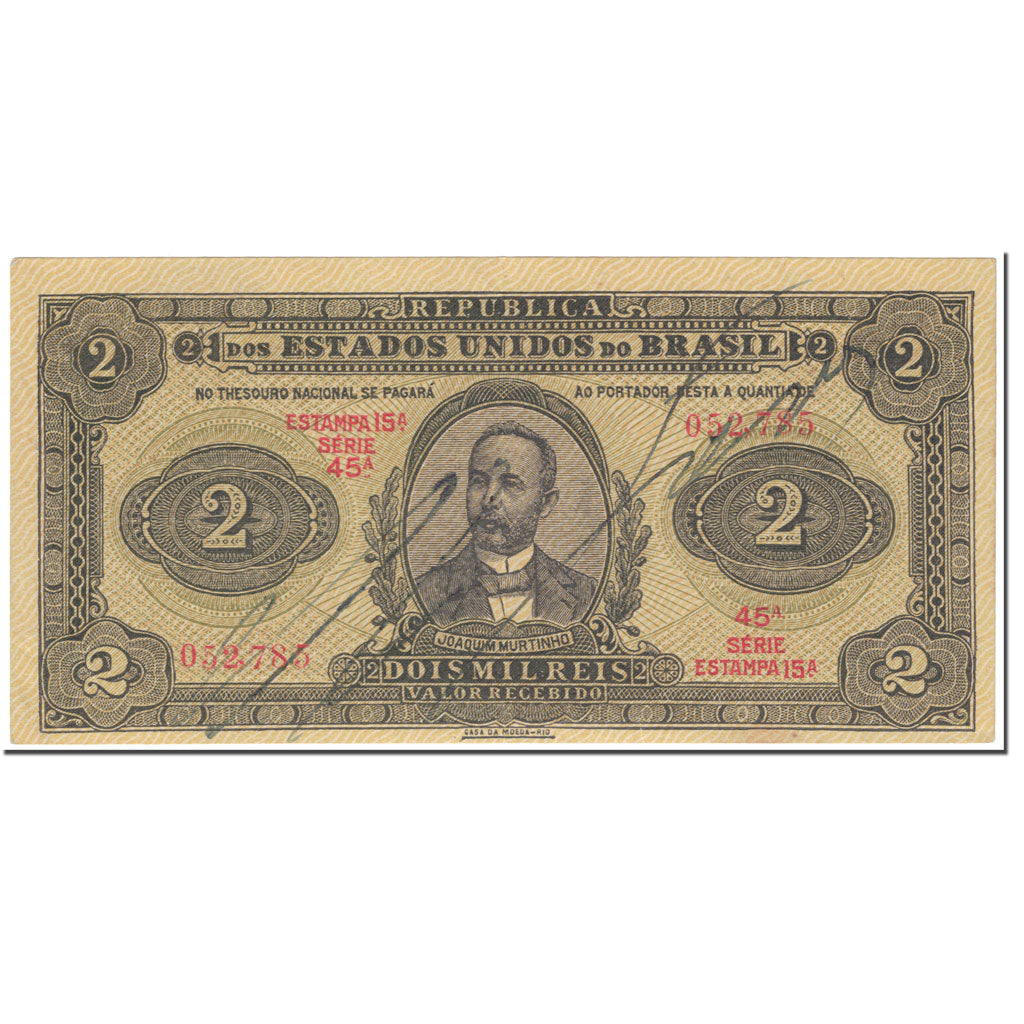 Billete, 2 Mil Reis, 1923, Brasil, undated (1923), KM:17, MBC
