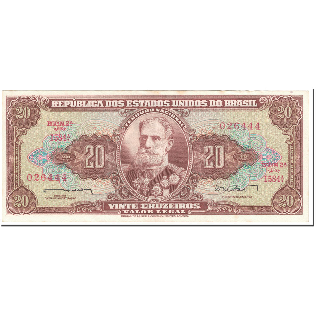 Banknote, Brazil, 20 Cruzeiros, 1962, Undated (1962), KM:178, AU(55-58)