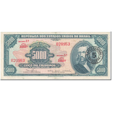 Banknote, Brazil, 5 Cruzeiros Novos on 5000 Cruzeiros, 1967, Undated (1967)