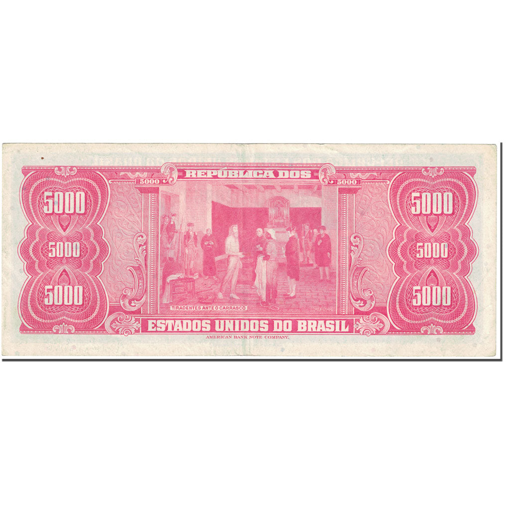 Banknote, Brazil, 5 Cruzeiros Novos on 5000 Cruzeiros, 1967, Undated (1967)