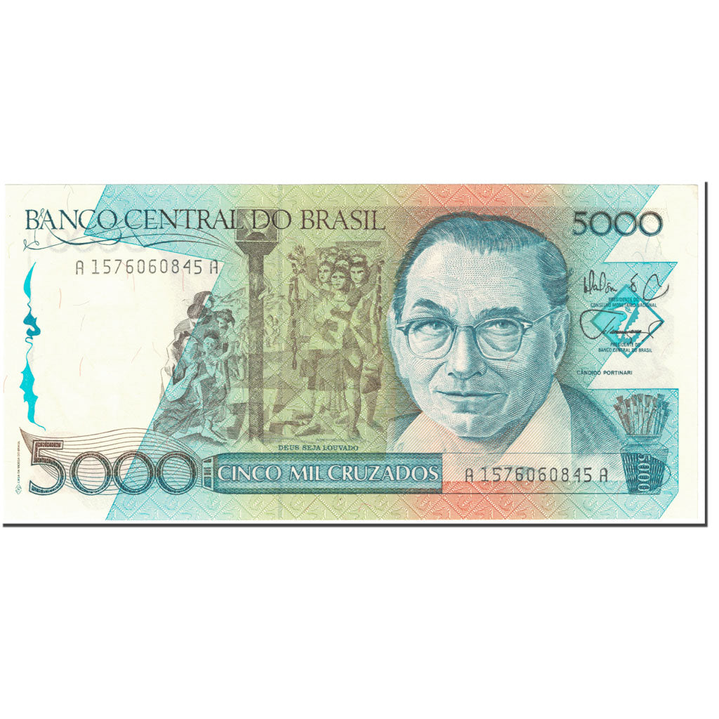 Banknote, Brazil, 5000 Cruzados, 1988, Undated (1988), KM:214a, UNC(65-70)