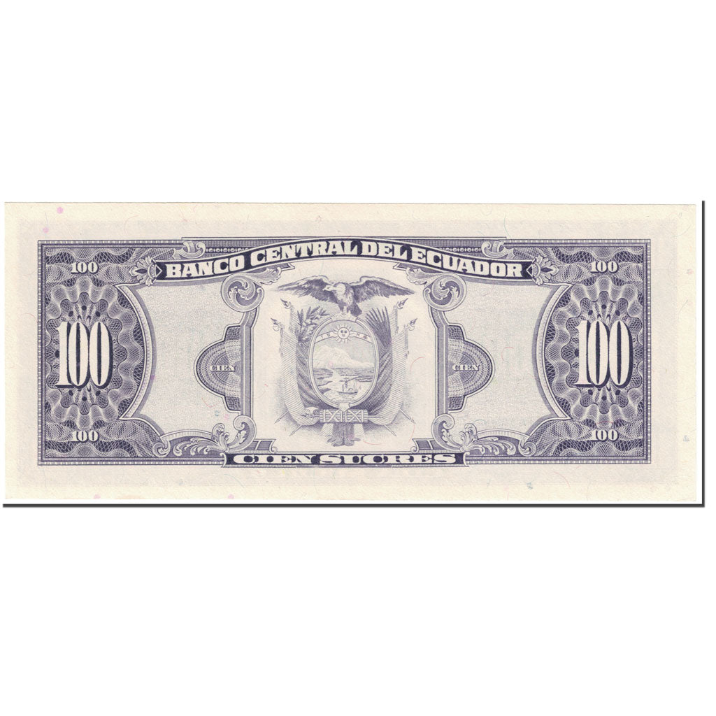 Banknote, Ecuador, 100 Sucres, 1988, 1988-06-08, KM:123Aa, UNC(65-70)
