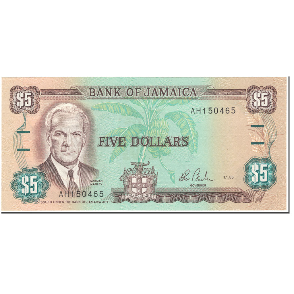 Banknote, Jamaica, 5 Dollars, 1985, 1985-01-01, KM:70a, UNC(65-70)