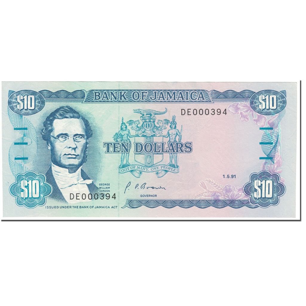 Banknote, Jamaica, 10 Dollars, 1991, 1991-05-01, KM:71d, UNC(65-70)