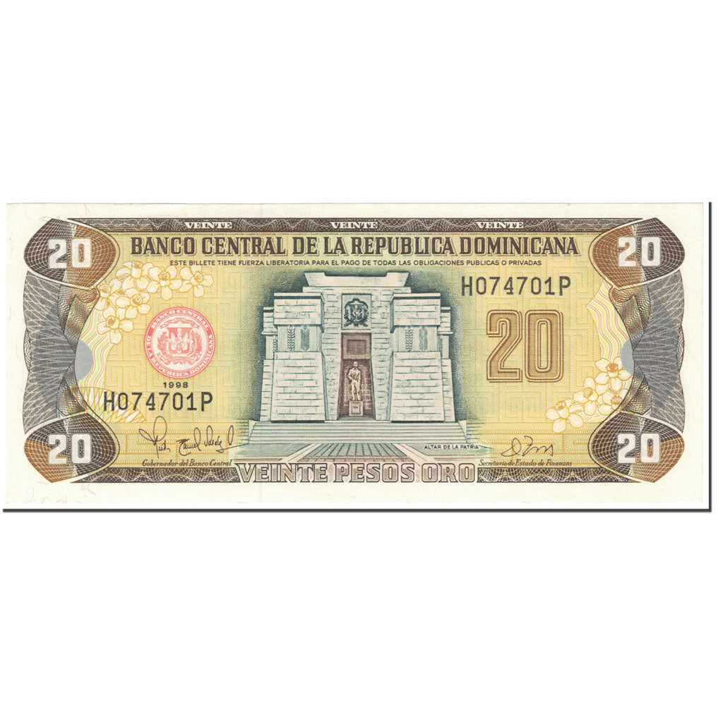 Banknote, Dominican Republic, 20 Pesos Oro, 1998, Undated (1998), KM:154b