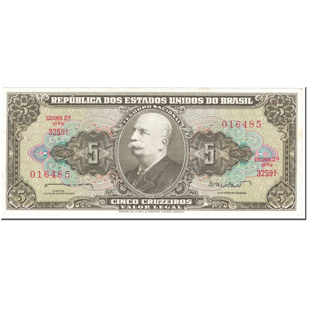 Banconote, Brasile, 5 Cruzeiros, 1962, Undated (1962), KM:176a, SPL