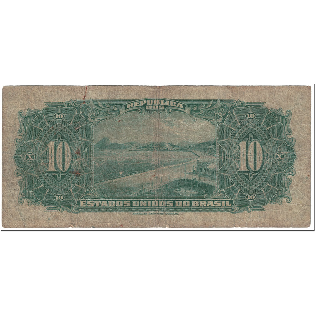 Banknote, Brazil, 10 Mil Reis, 1925, Undated (1925), KM:39c, VG(8-10)