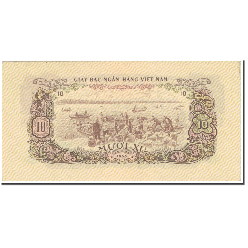 Banknote, South Viet Nam, 10 Xu, 1975, Old Date (1966), KM:37a, UNC(65-70)