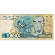 Billet, Brésil, 100 Cruzados on 100,000 Cruzeiros, 1986, Undated (1986)