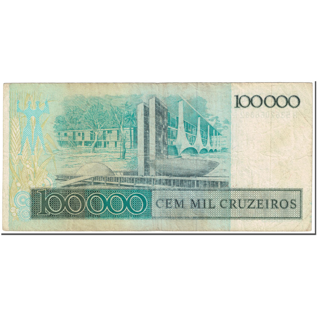 Billet, Brésil, 100 Cruzados on 100,000 Cruzeiros, 1986, Undated (1986)