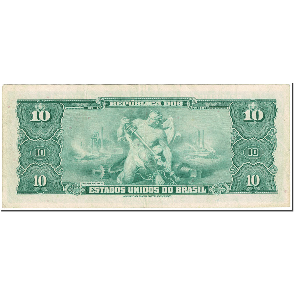 Banknote, Brazil, 10 Cruzeiros, 1963, Undated (1963), KM:167a, AU(55-58)