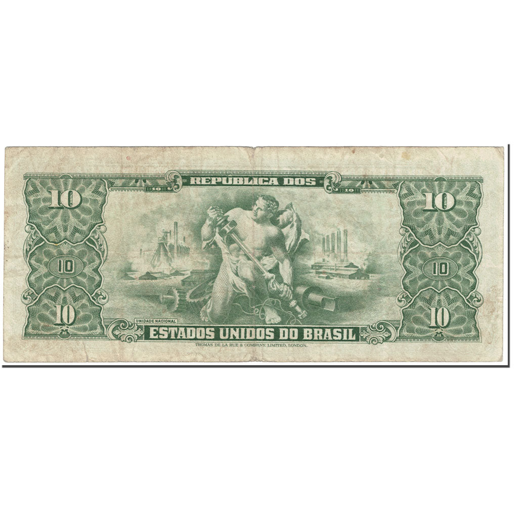 Banconote, Brasile, 10 Cruzeiros, 1953, Undated (1953), KM:159d, BB