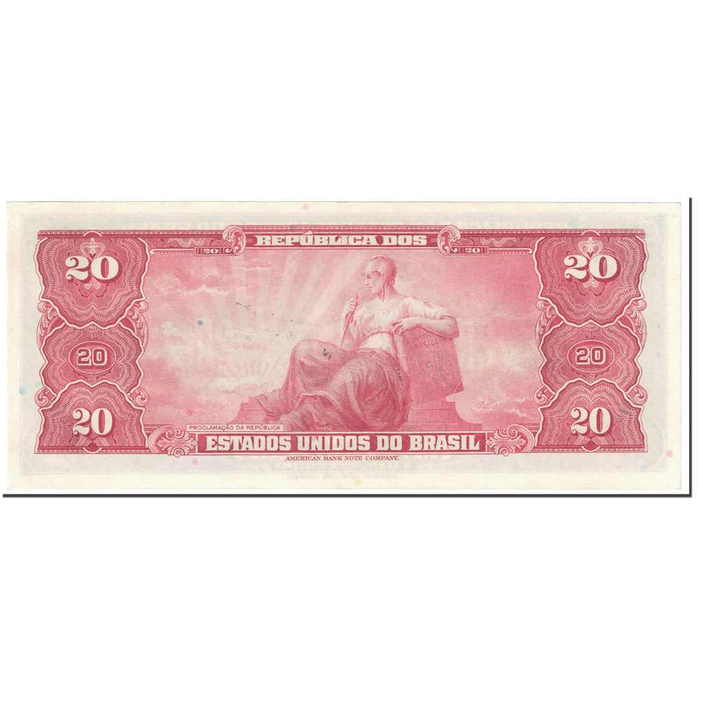 Banknote, Brazil, 20 Cruzeiros, 1943, Undated (1943), KM:136a, UNC(64)