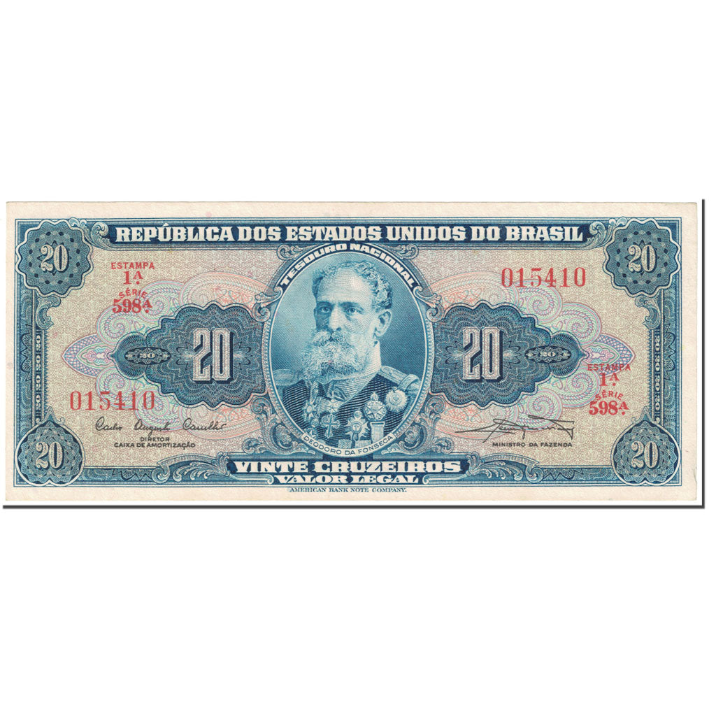 Biljet, Brazilië, 20 Cruzeiros, 1961, Undated (1961), KM:168a, SUP+