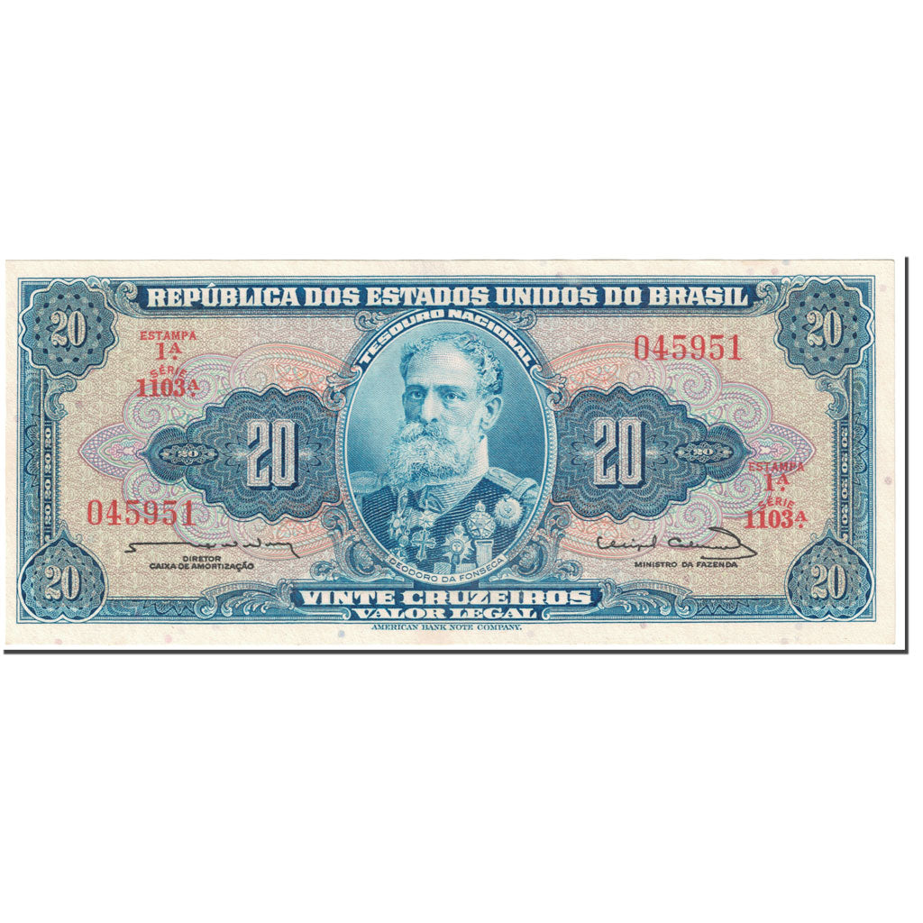 Banknote, Brazil, 20 Cruzeiros, 1963, Undated (1963), KM:168b, UNC(64)