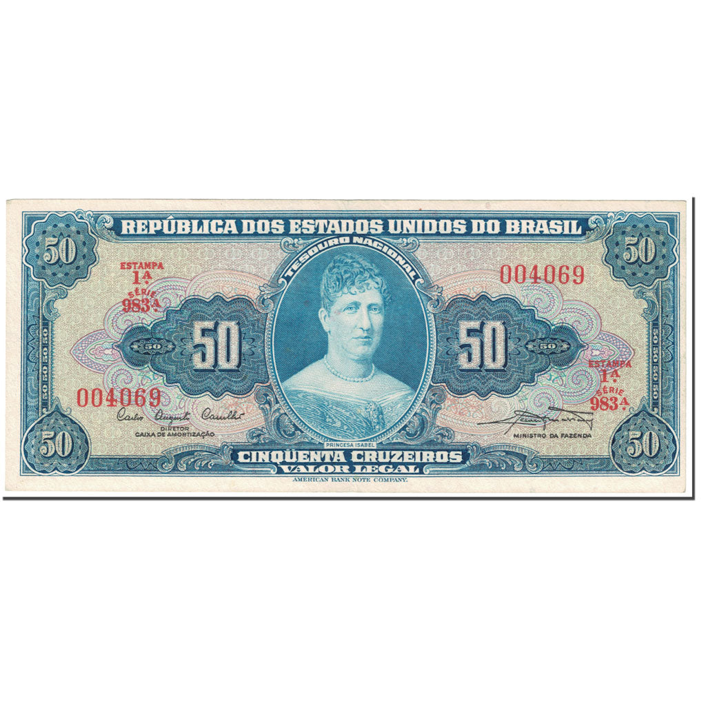 Banconote, Brasile, 50 Cruzeiros, 1961, Undated (1961), KM:169a, SPL