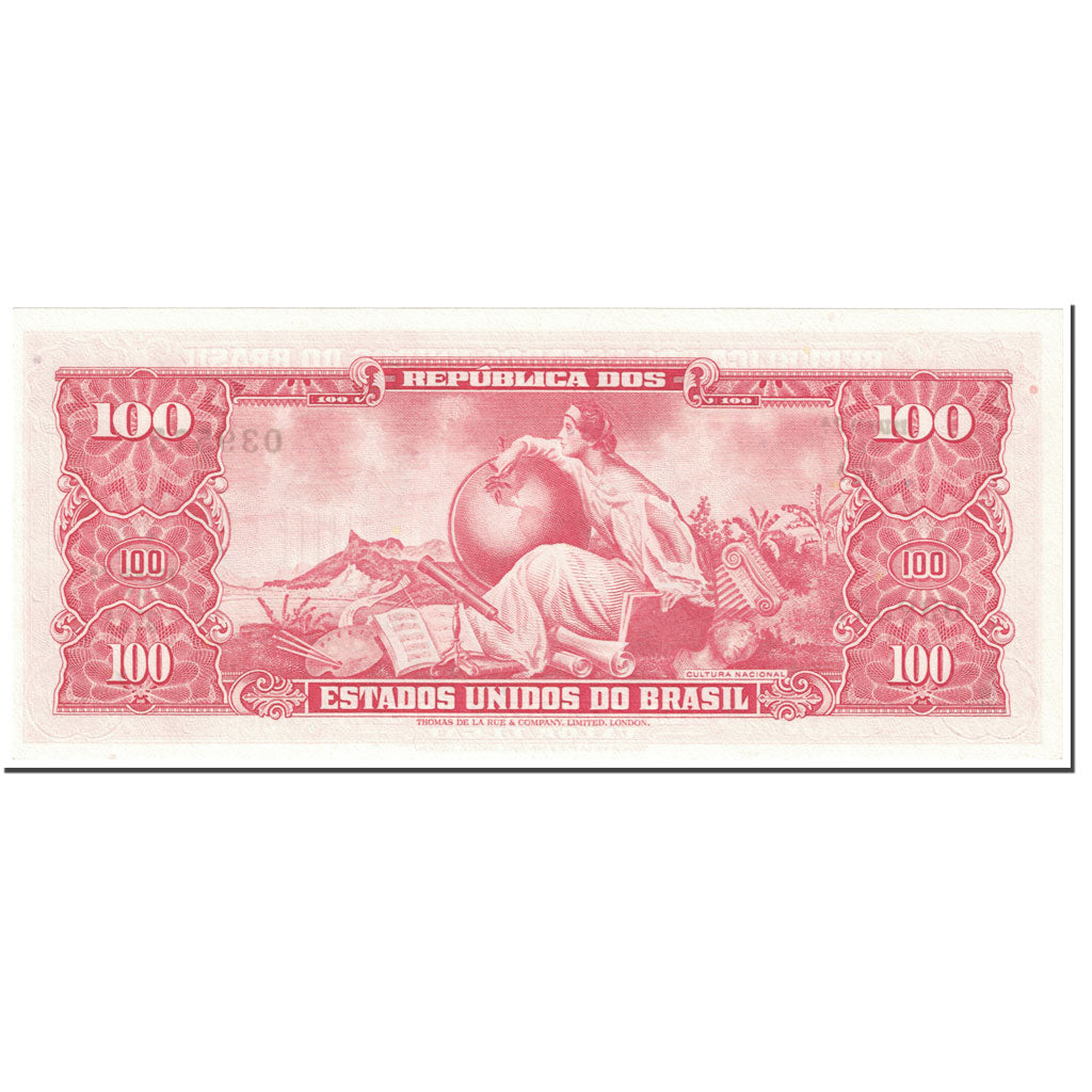 Banknote, Brazil, 100 Cruzeiros, 1963, Undated (1963), KM:180, UNC(65-70)