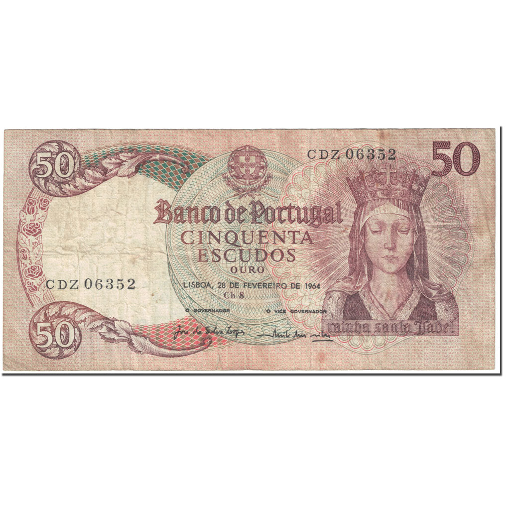 Banknote, Portugal, 50 Escudos, 1964, 1964-02-28, KM:168, EF(40-45)