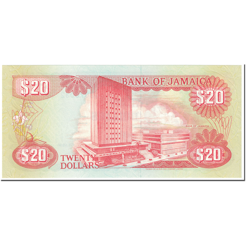Banknote, Jamaica, 20 Dollars, 1991, 1991-10-01, KM:72d, UNC(65-70)