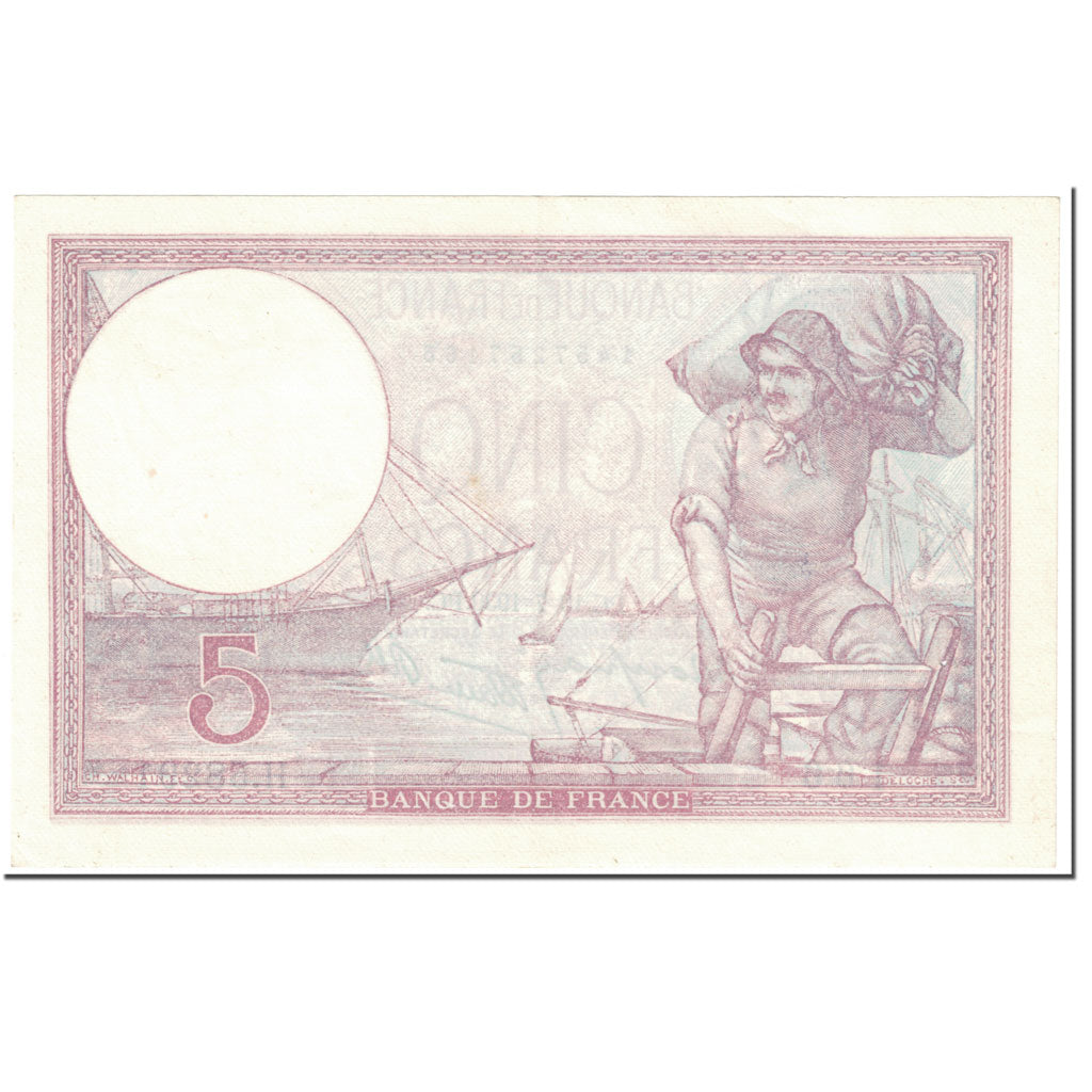 France, 5 Francs, 5 F 1917-1940 ''Violet'', 1939, 1939-07-13, AU(50-53)