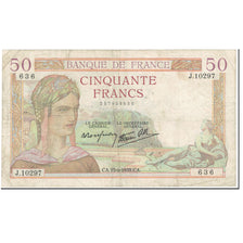 Francia, 50 Francs, 50 F 1934-1940 ''Cérès'', 1939, 1939-06-15, MB