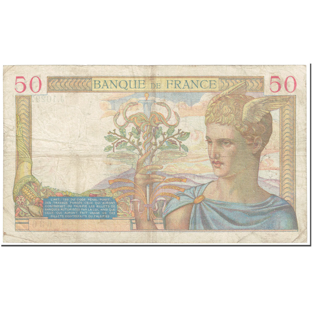 Francia, 50 Francs, 50 F 1934-1940 ''Cérès'', 1939, 1939-06-15, MB