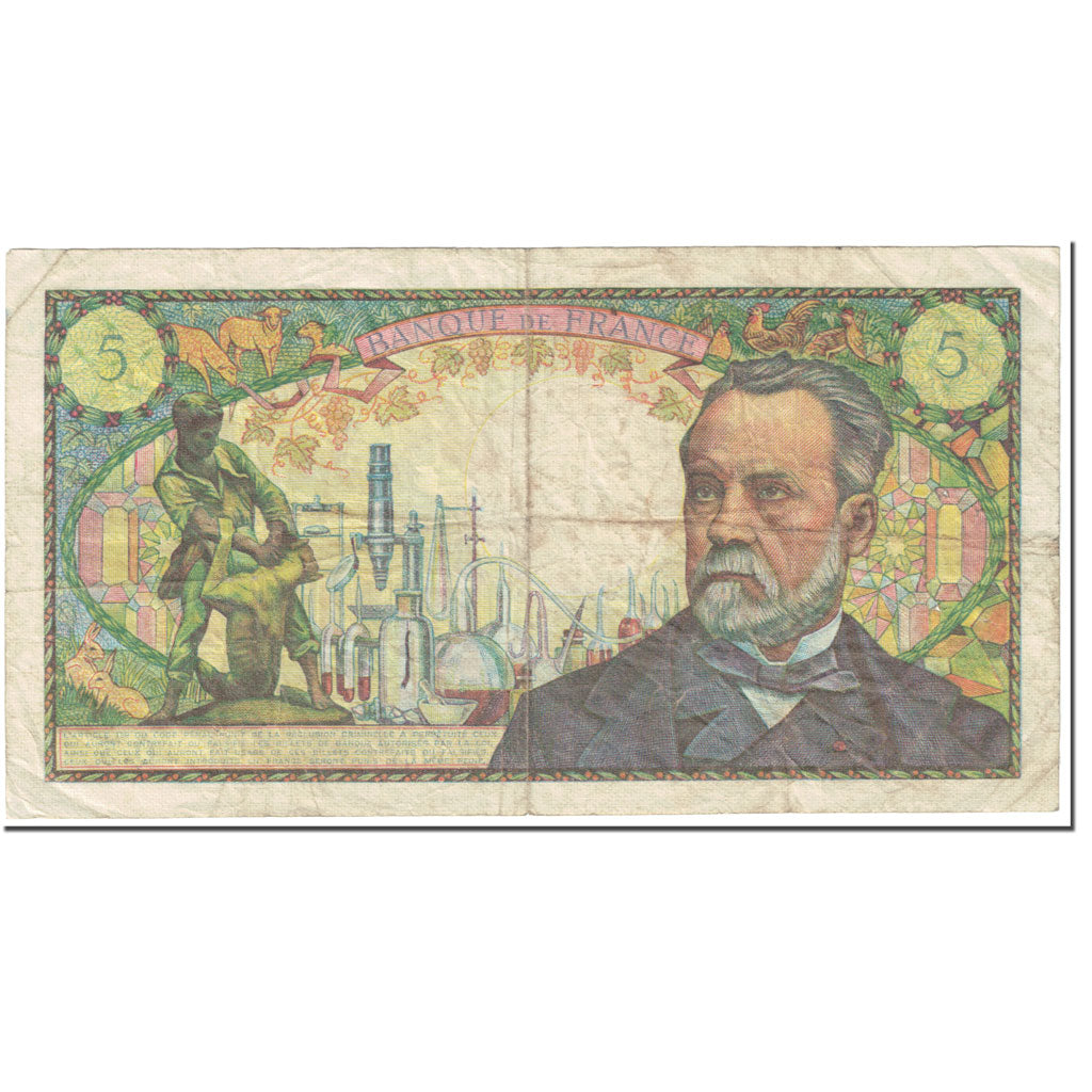 France, 5 Francs, 5 F 1966-1970 ''Pasteur'', 1966, 1966-05-05, VF(30-35)