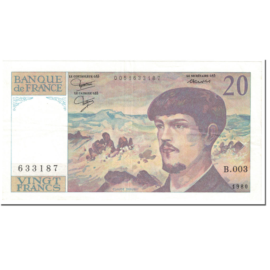 France, 20 Francs, 20 F 1980-1997 ''Debussy'', 1980, Undated (1980), SUP+
