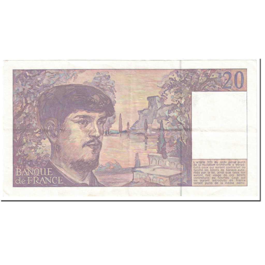 Francia, 20 Francs, 20 F 1980-1997 ''Debussy'', 1993, Undated (1993), EBC