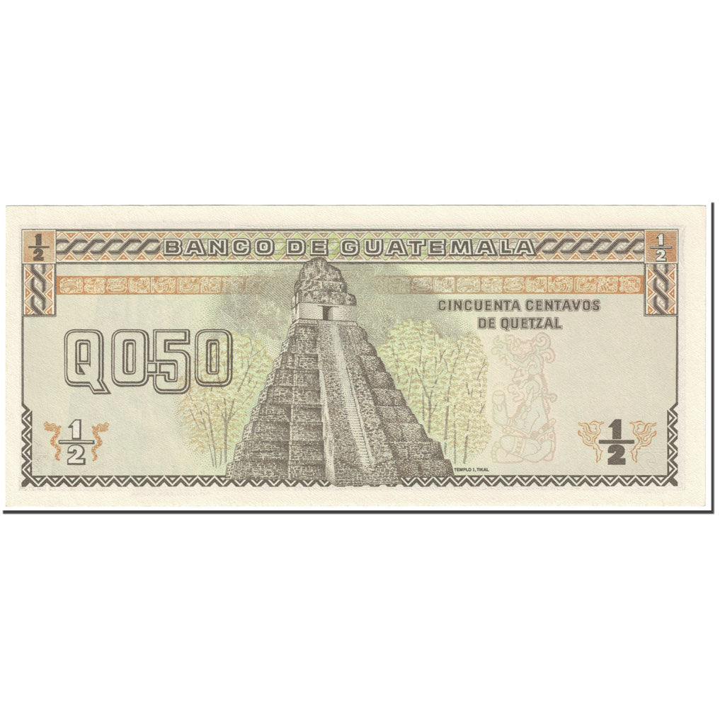 Banconote, Guatemala, 1/2 Quetzal, 1989, 1989-01-04, KM:72a, FDS