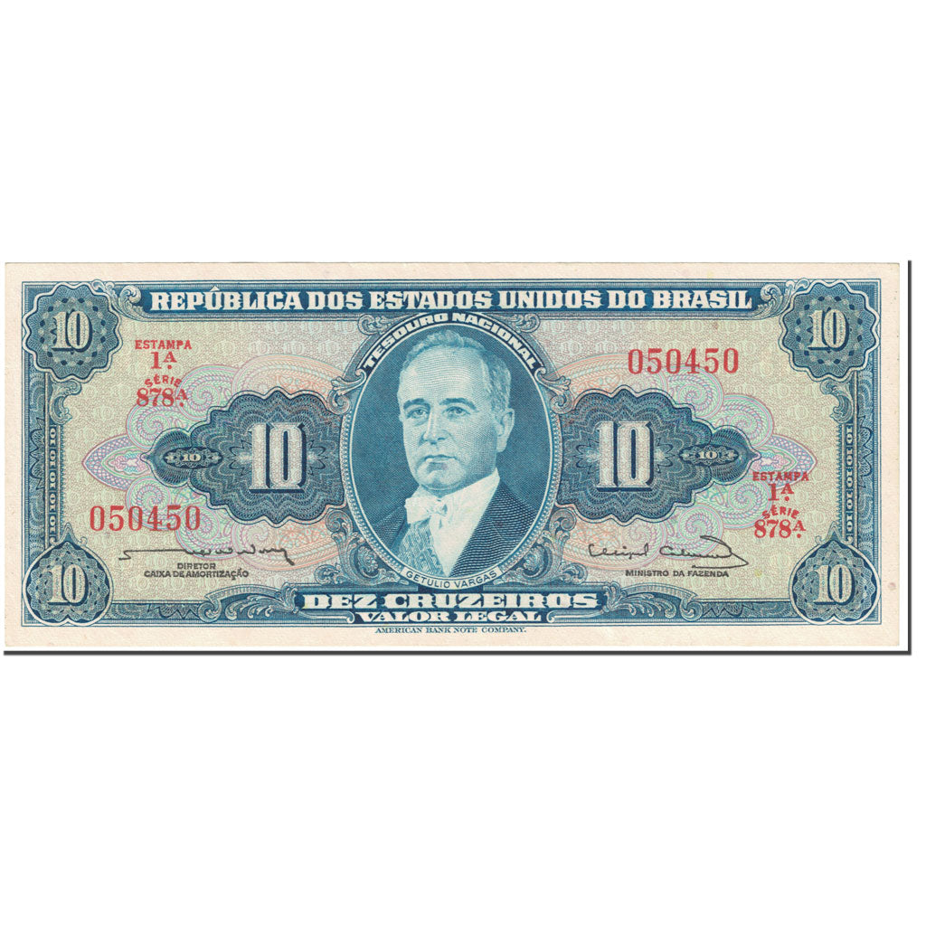 Banknote, Brazil, 10 Cruzeiros, 1963, Undated (1963), KM:167b, UNC(63)