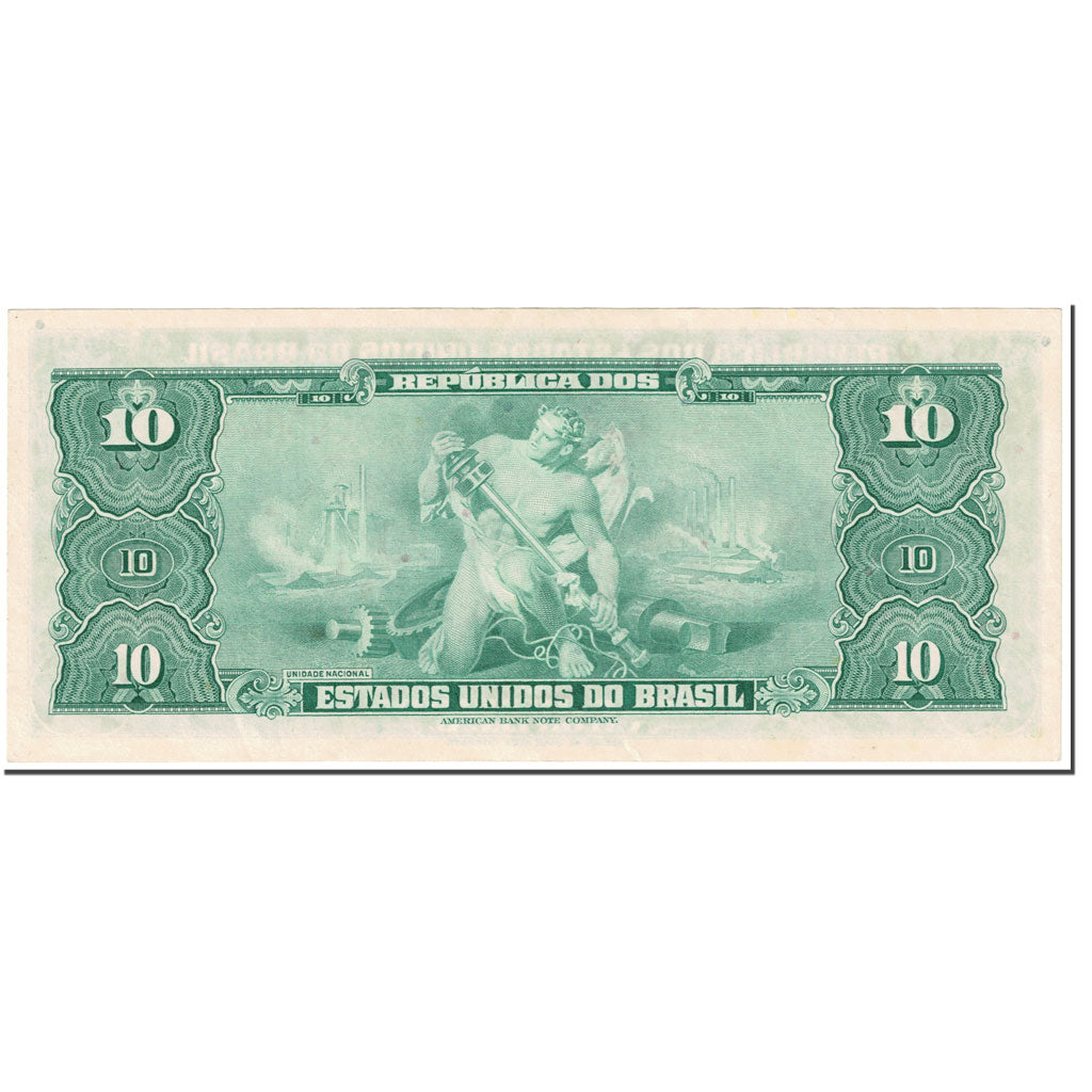 Banknote, Brazil, 10 Cruzeiros, 1963, Undated (1963), KM:167b, UNC(63)